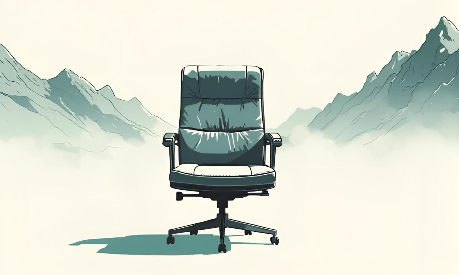 Empty executive chair Empty executive chair on the mountains, clean lines style.